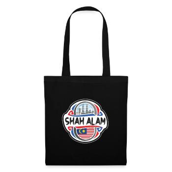 Shah Alam Malaisie Drapeau Voyage Souvenir Badge Stam - Sac en tissu - noir - Devant