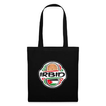 Irbid Jordan Flag Badge Travel Souvenir Stamp - Tote Bag - black - Front