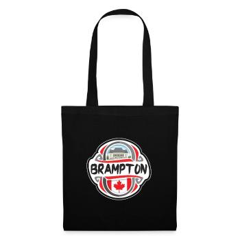 Brampton Canada Flag Badge Souvenir de voyage - Sac en tissu - noir - Devant
