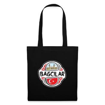 Bagcilar Turquie Drapeau Badge Voyage Souvenir Timbre - Sac en tissu - noir - Devant