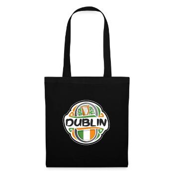 Dublin Irlande Flag Badge Souvenir de Voyage - Sac en tissu - noir - Devant