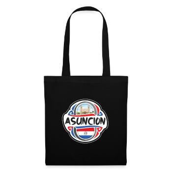 Asuncion Paraguay Drapeau Badge Souvenir de Voyage Timbre - Sac en tissu - noir - Devant