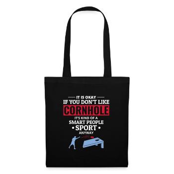 Cornhole Bean Bag Toss Outdoor Lawn Game Funny - Tote Bag - black - Front