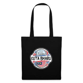 Kota Bharu Malaisie Drapeau Voyage Souvenir Badge Sta - Sac en tissu - noir - Devant