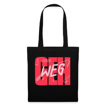 Geh Weg! - Stoffbeutel - Schwarz - Vorne