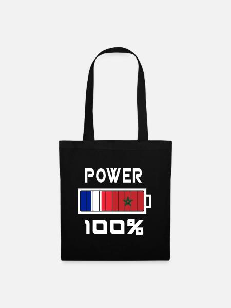 Le Maroc et la France font 100 % - Sac en tissu - noir
