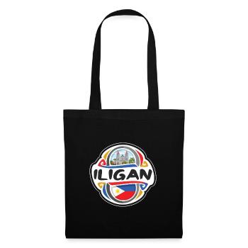 Iligan Philippinen Flagge Reise Souvenir Abzeichen Stam - Stoffbeutel - Schwarz - Vorne