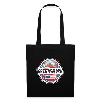 Greensboro USA Flagge Reisesouvenir - Stoffbeutel - Schwarz - Vorne