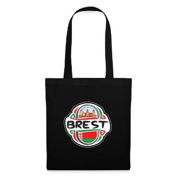 Brest Belarus Flag Badge Travel Souvenir Stamp - Tote Bag - black - Front