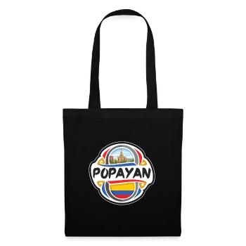 Popayan Colombie Drapeau Badge Voyage Souvenir Timbre - Sac en tissu - noir - Devant