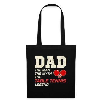 Tischtennisplatte Tischtennis Spieler Papa Vatertag - Stoffbeutel - Schwarz - Vorne