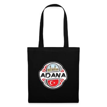 Adana Türkei Flagge Abzeichen Reise Souvenir Stempel - Stoffbeutel - Schwarz - Vorne