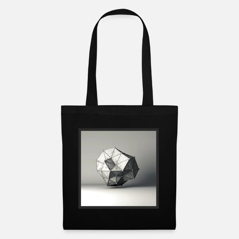 Marbled 3D structure - Tote Bag - black