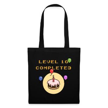 Anniversaire Level 10 - Sac en tissu - noir - Devant