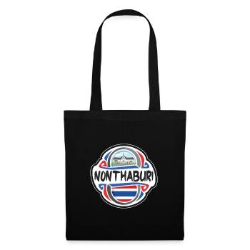 Nonthaburi Thailand Flag Travel Souvenir Badge Sta - Tote Bag - black - Front