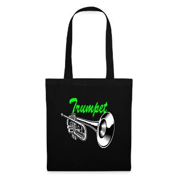Trumpet Cartoon Art Design - Stoffbeutel - Schwarz - Vorne
