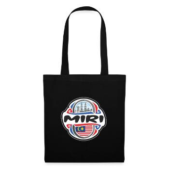 Miri Malaisie Drapeau Badge Souvenir de Voyage Timbre - Sac en tissu - noir - Devant