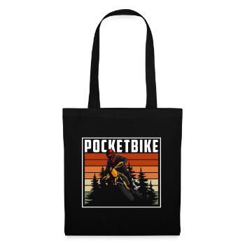 Pocketbike Biker Zweirad Matsch - Stoffbeutel - Schwarz - Vorne