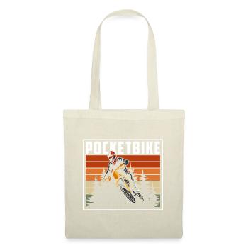 Pocketbike Biker Zweirad Matsch - Stoffbeutel - Natur - Vorne