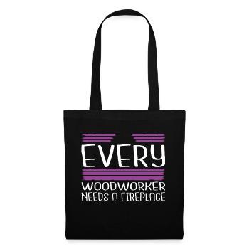 citation drôle un charpentier prière t-shirts bûcheron - Sac en tissu - noir - Devant