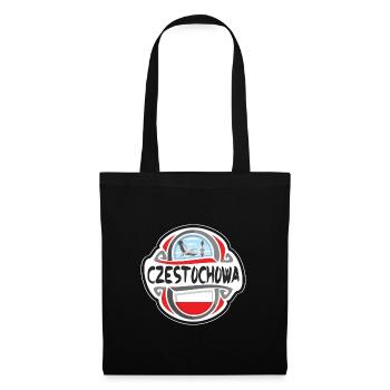 Czestochowa Pologne Drapeau Voyage Souvenir Badge Stam - Sac en tissu - noir - Devant
