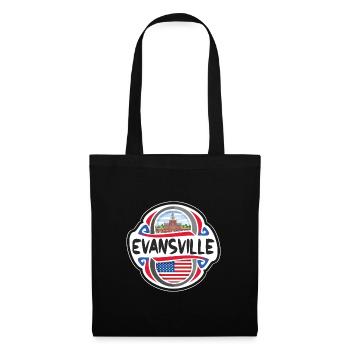 Evansville USA Flagge Reisesouvenir - Stoffbeutel - Schwarz - Vorne