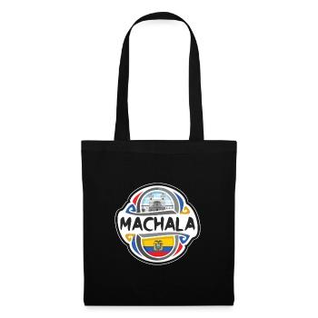 Machala Ecuador Flagge Abzeichen Reise Souvenir Stempel - Stoffbeutel - Schwarz - Vorne