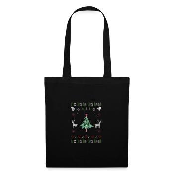 Arbre de Noël moche Noël - Sac en tissu - noir - Devant