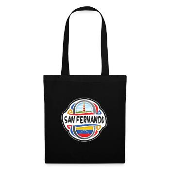 San Fernando Venezuela Flagge Reise Souvenir Abzeichen - Stoffbeutel - Schwarz - Vorne