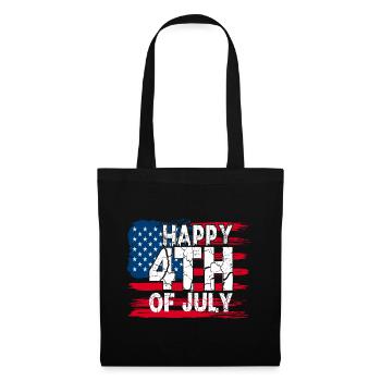 Happy 4th of July with American Flag - Tote Bag - black - Front