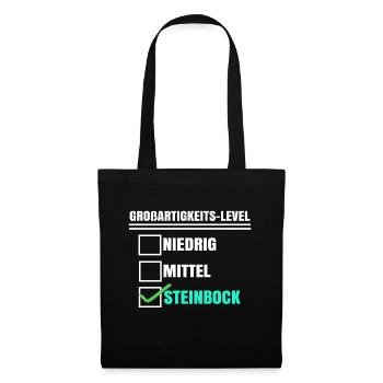 Aberglaube Horoskop Steinbock Tierkreis Statement - Stoffbeutel - Schwarz - Vorne