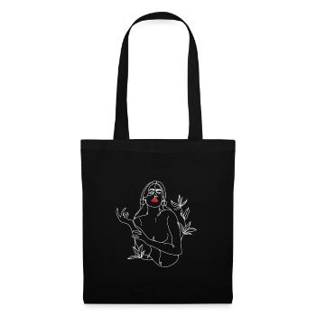 Line Art illustration. Woman in black and white - Tote Bag - black - Front