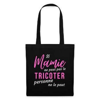 Si Mamie ne peut pas le tricoter - Sac en tissu - noir - Devant