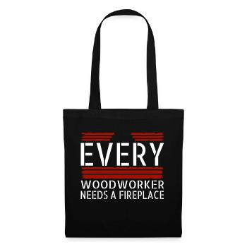 carpentry wood woodcutter apprentice - Tote Bag - black - Front