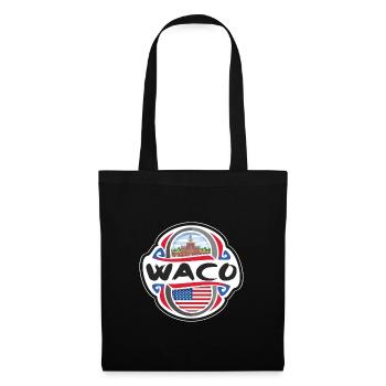 Waco USA Vereinigte Staaten Flagge Reise Souvenir Abzeichen - Stoffbeutel - Schwarz - Vorne