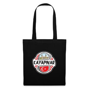 Kayapinar Turquie Drapeau Badge Voyage Souvenir Timbre - Sac en tissu - noir - Devant
