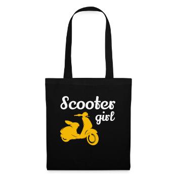 Scooter Girl Rider Scootering Motorbike Moped Bike - Tote Bag - black - Front