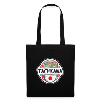 Tachikawa Japon Drapeau Badge Souvenir de Voyage Timbre - Sac en tissu - noir - Devant
