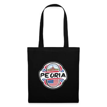Peoria USA Drapeau des États-Unis Souvenir de voyage Badg - Sac en tissu - noir - Devant