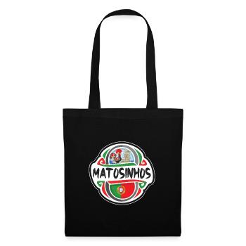 Matosinhos Portugal Flag Travel Souvenir Badge Sta - Tote Bag - black - Front