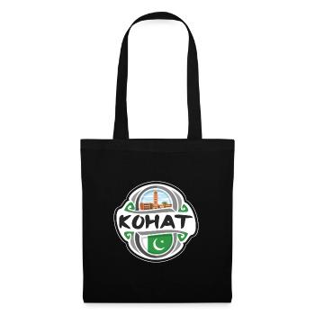 Kohat Pakistan Drapeau Badge Voyage Souvenir Timbre - Sac en tissu - noir - Devant