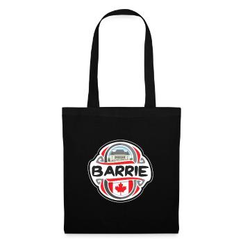 Barrie Canada Flag Badge Travel Souvenir Stamp - Tote Bag - black - Front