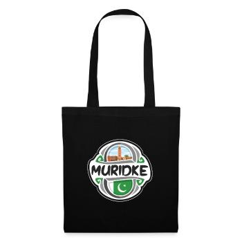 Muridke Pakistan Drapeau Badge Voyage Souvenir Timbre - Sac en tissu - noir - Devant