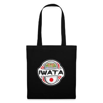 Iwata Japon Drapeau Badge Souvenir de Voyage Timbre - Sac en tissu - noir - Devant