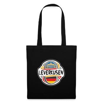 Leverkusen Allemagne Drapeau Voyage Souvenir Badge Stam - Sac en tissu - noir - Devant
