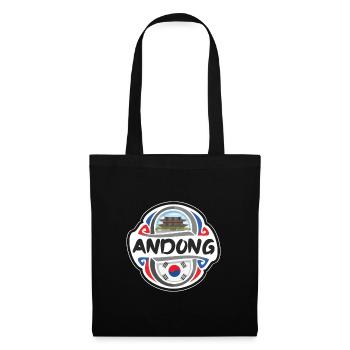Andong Südkorea Flagge Reise Souvenir Abzeichen Stam - Stoffbeutel - Schwarz - Vorne