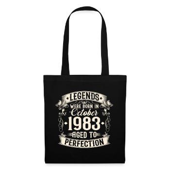 Octobre Né 1983 Légendes Anniversaire - Sac en tissu - noir - Devant