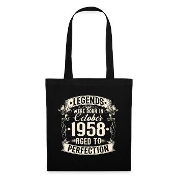 Octobre Né en 1958 Legends Anniversaire - Sac en tissu - noir - Devant