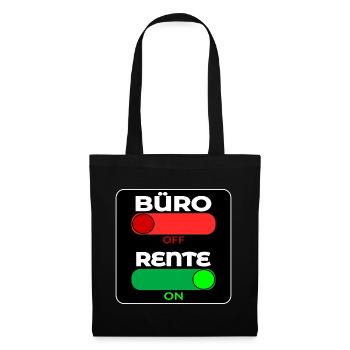 Abschiedsgeschenke für Rentner - RENTE - Stoffbeutel - Schwarz - Vorne