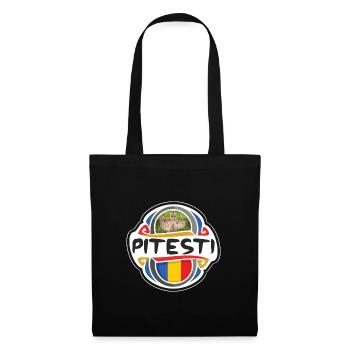 Pitesti Roumanie Drapeau Badge Voyage Souvenir Timbre - Sac en tissu - noir - Devant